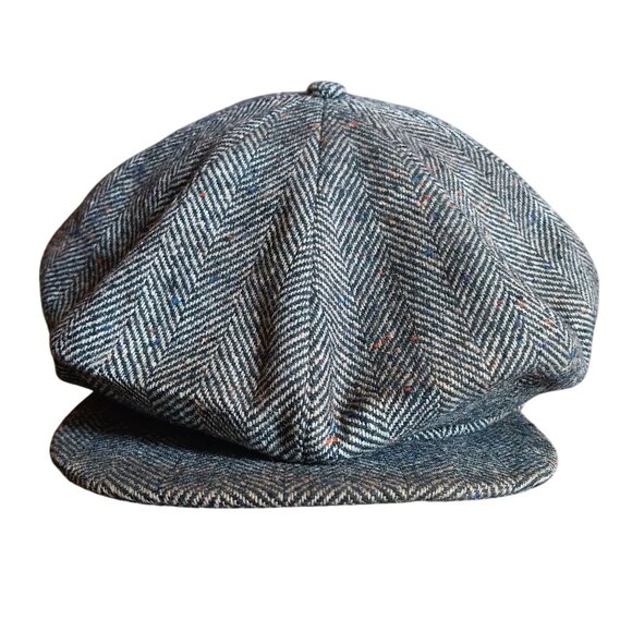 1930's Vintage J.C. Penney Waverly Caps sz 7 Men's Tweed Newsboy Cap Herringbone - Picture 1 of 10